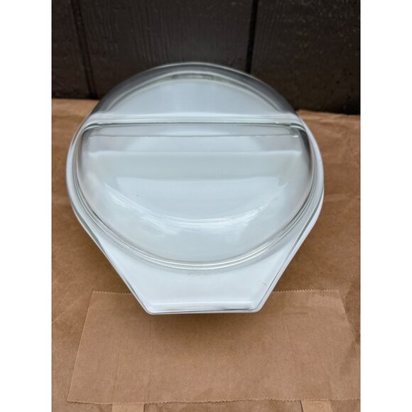 Pyrex Divided Town & Country Casserole Dish Lid Orange Yellow Starburst 1.5 QT - Picture 5 of 14